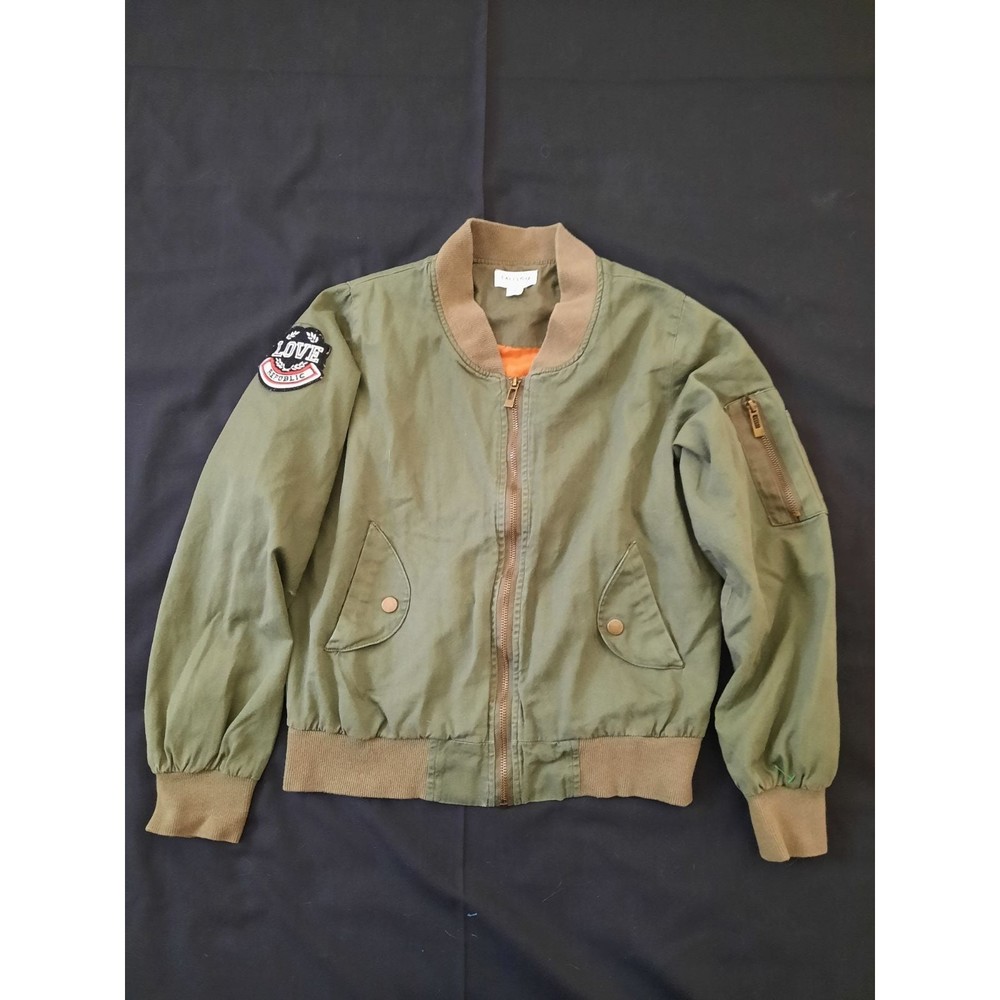 Cali Love Olive Green Bomber Jacket - Size Small